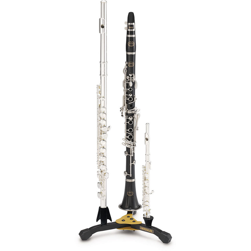 Hercules Foldable Musical Instrument Stand/Holder W/Bag for Clarinet/Flute Black — image 2