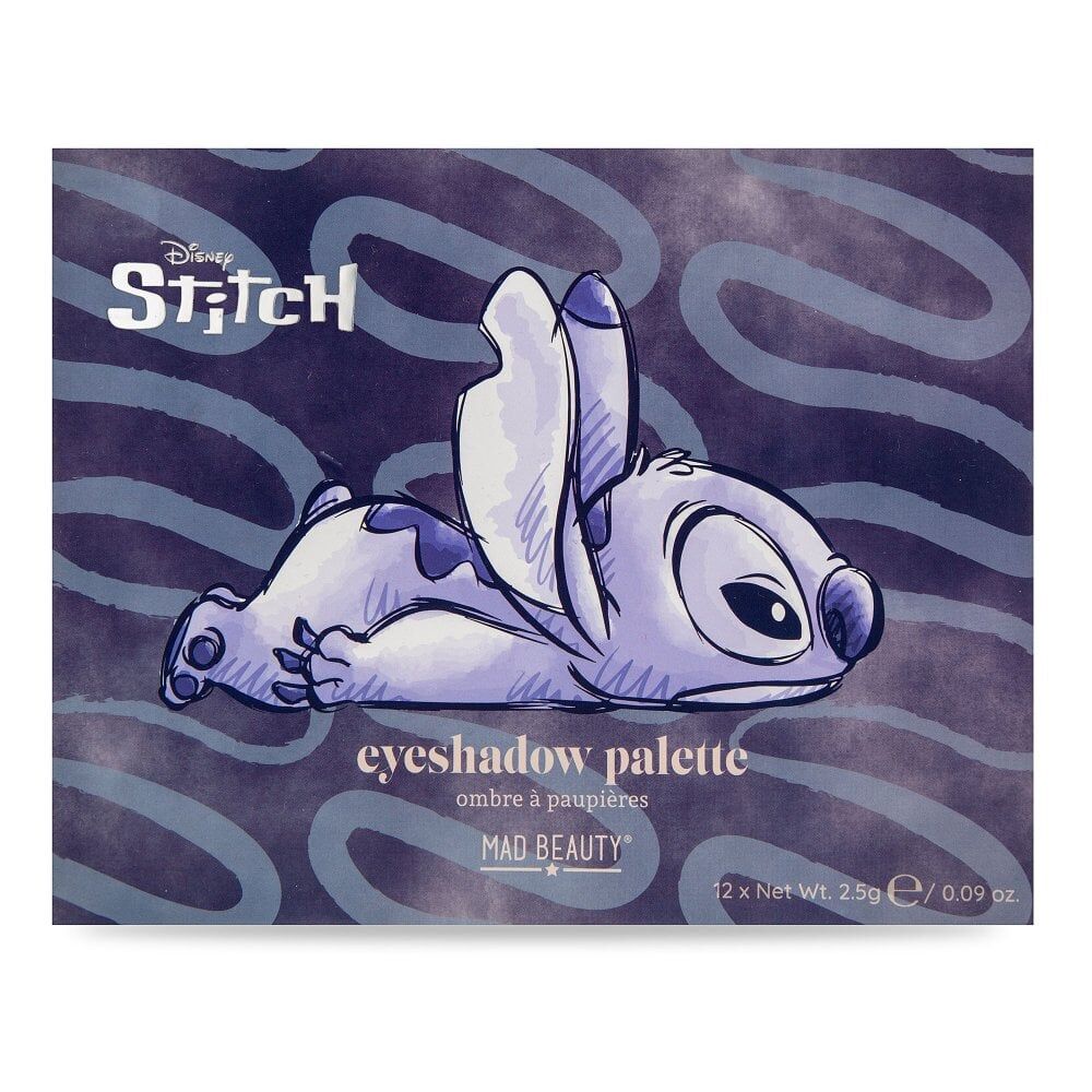 Disney Stitch Denim Pigmented Eyeshadow Makeup Palette 30g Blue (12 Pieces)