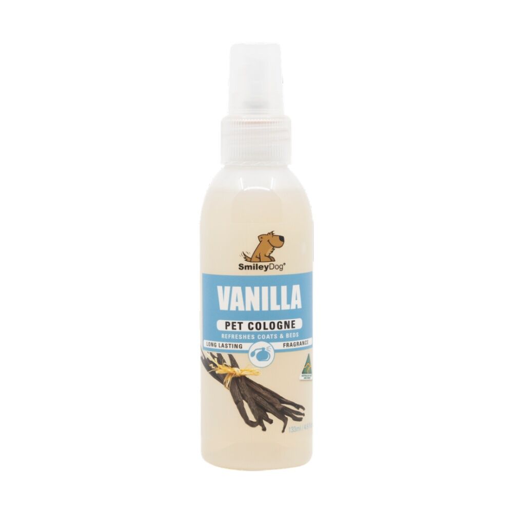 Smiley Dog 125ml Vanilla Pet Grooming Cologne Spray Bottle