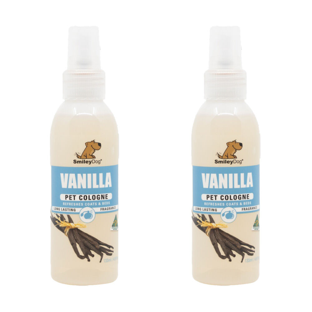 Smiley Dog Pet Grooming Cologne Spray Bottle 125ml Vanilla (2 Pack)