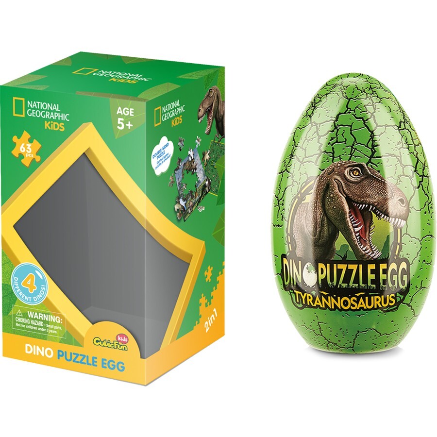 National Geographic 18x24cm Jigsaw Dino Puzzle Egg Tin Assorted Kids Toy 5+ (63 Pieces) — image 4