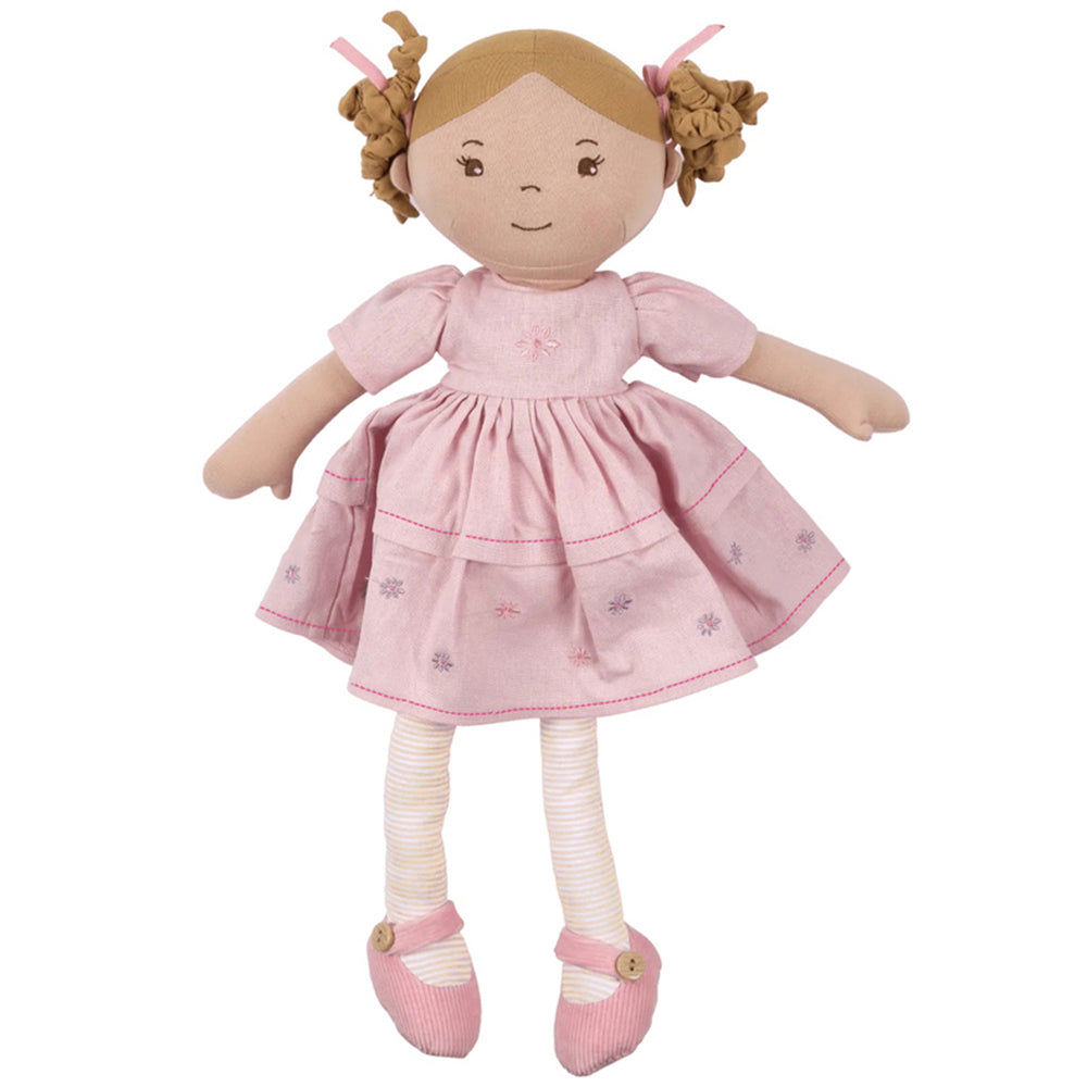 Bonikka Amelia Linen Doll Infant/Newborn 42cm Soft Toy w/ Brown Hair 0m+