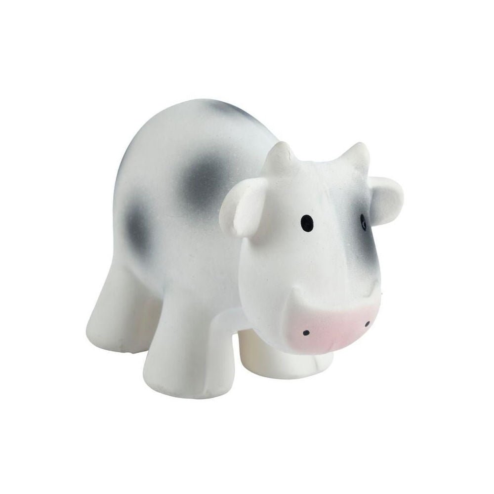 Tikiri 12cm Farm Animal Rubber Cow 95002 Baby Sensory Teether Toy 0m+ White (2 Pack) — image 2