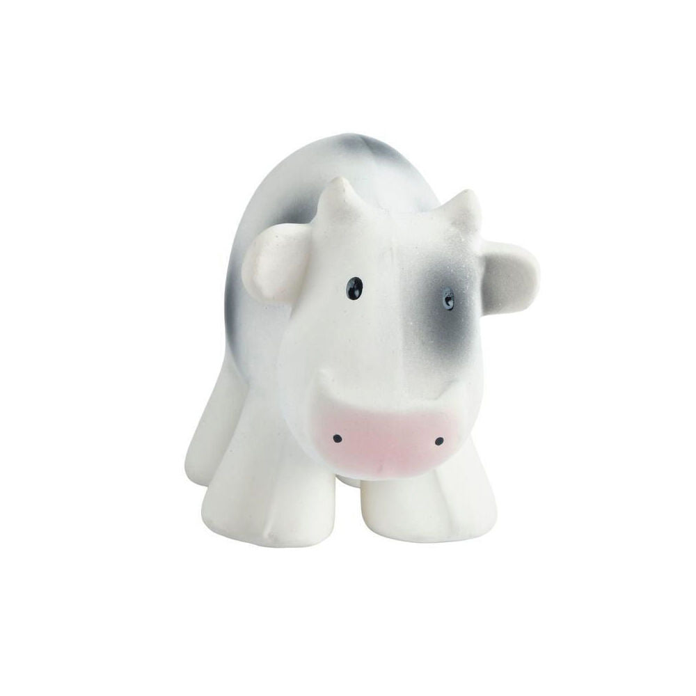 Tikiri 12cm Farm Animal Rubber Cow 95002 Baby Sensory Teether Toy 0m+ White (2 Pack) — image 3