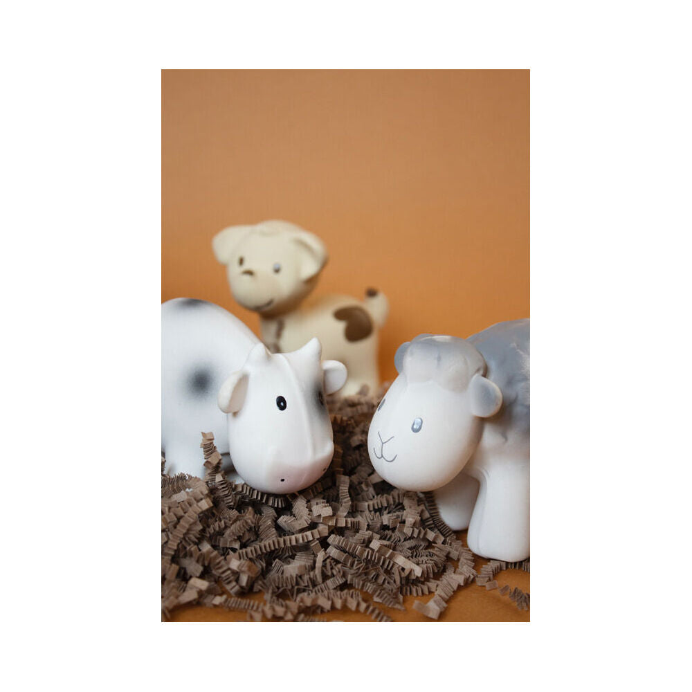 Tikiri 12cm Farm Animal Rubber Cow 95002 Baby Sensory Teether Toy 0m+ White (2 Pack) — image 6
