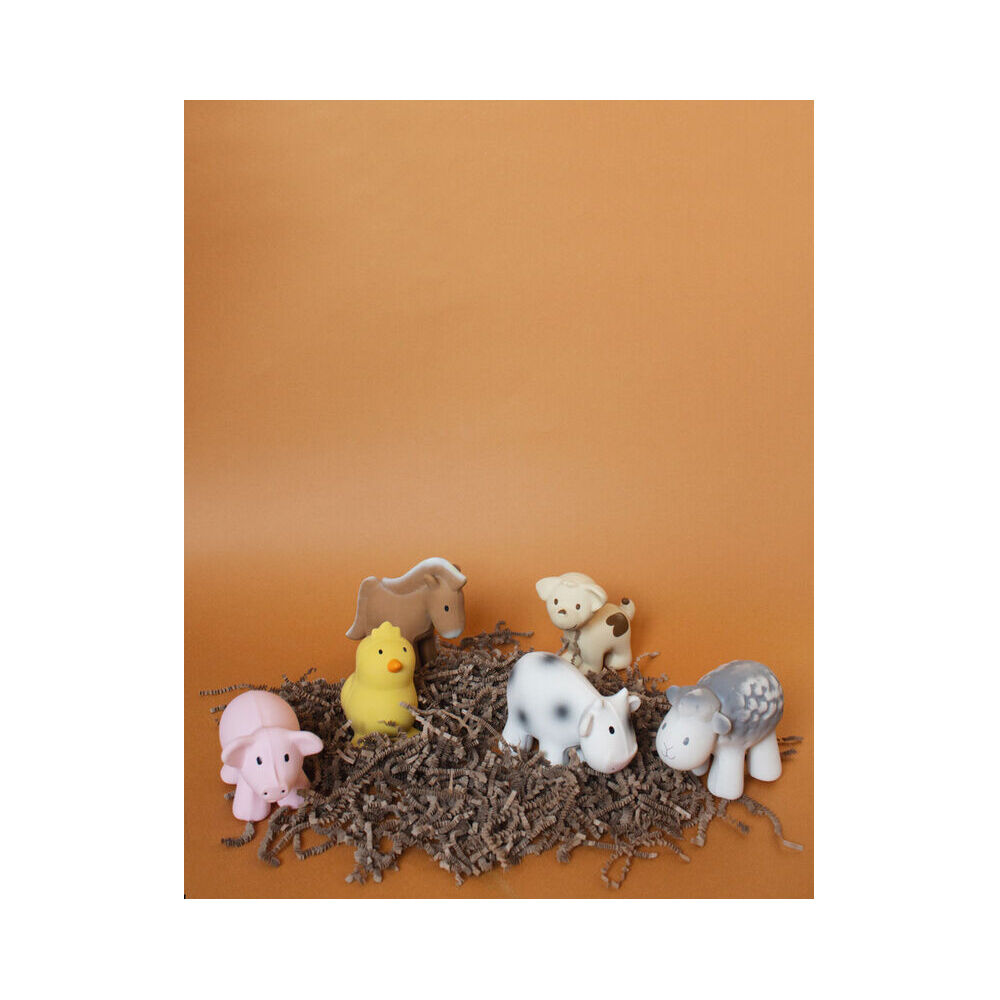 Tikiri 12cm Farm Animal Rubber Cow 95002 Baby Sensory Teether Toy 0m+ White (2 Pack) — image 7