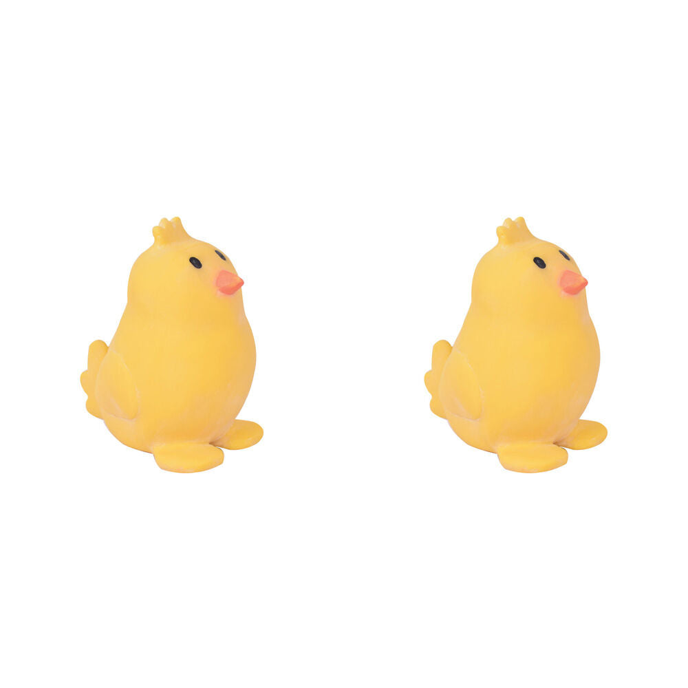 Tikiri 8.5cm Farm Animal Rubber Chicken 95005 Baby Sensory Toy 0m+ Yellow (2 Pack)