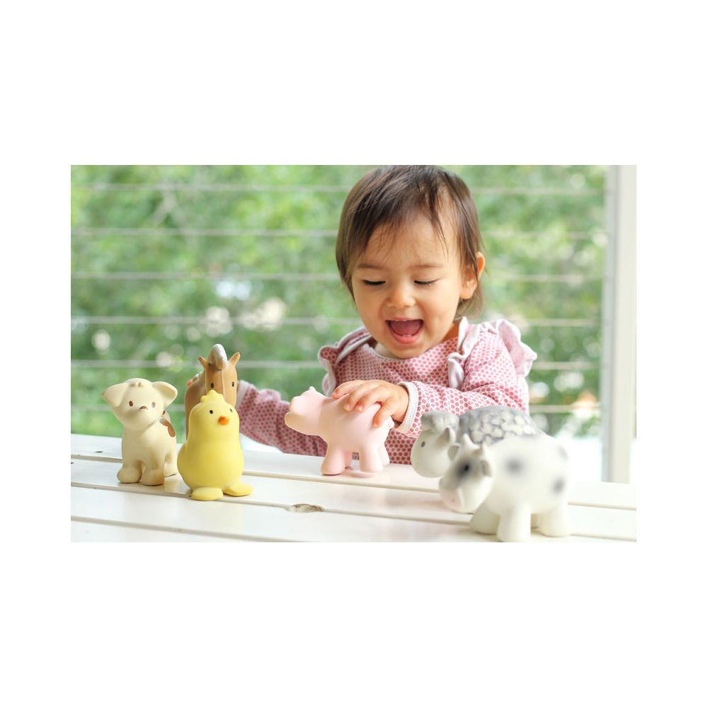 Tikiri 8.5cm Farm Animal Rubber Chicken 95005 Baby Sensory Toy 0m+ Yellow (2 Pack) — image 7