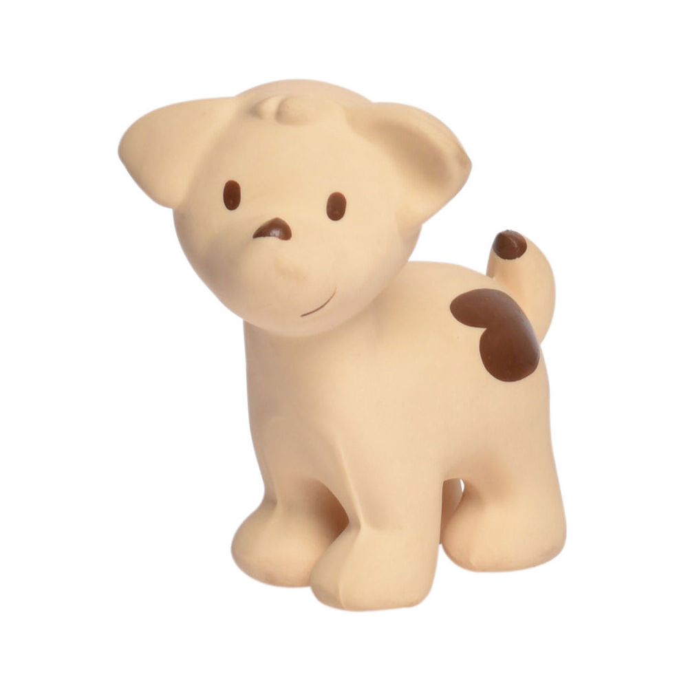 Tikiri 10.5cm Farm Animal Rubber Puppy 95006 Baby Sensory Toy 0m+ Brown