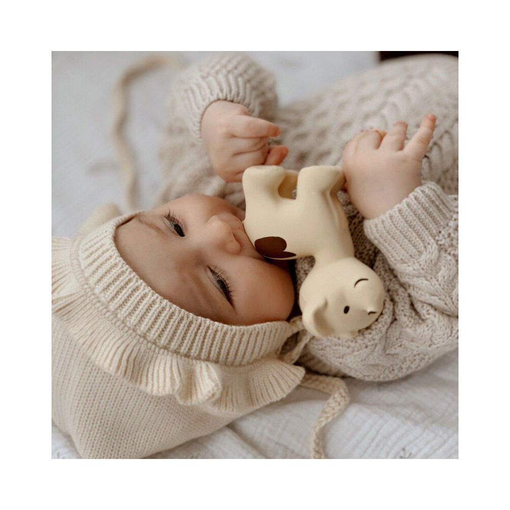 Tikiri 10.5cm Farm Animal Rubber Puppy 95006 Baby Sensory Toy 0m+ Brown — image 2