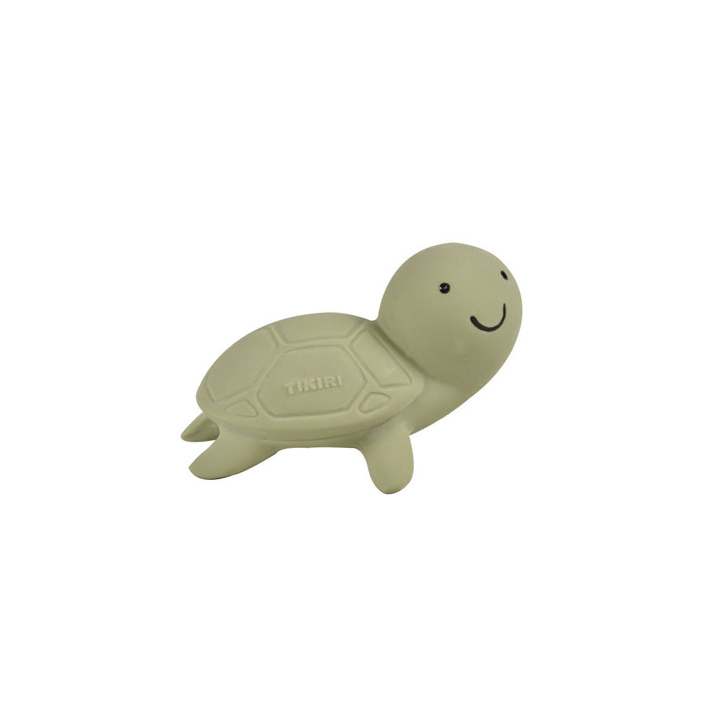 Tikiri 5cm Boxed Ocean Buddy Rubber Turtle 97510 Baby Rattle Toy 0m+ Green — image 2