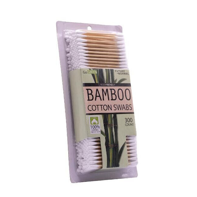 GO Green Bamboo Cotton Swabs Buds Ear Cleaning Care Disposable (300 Pieces) — image 2