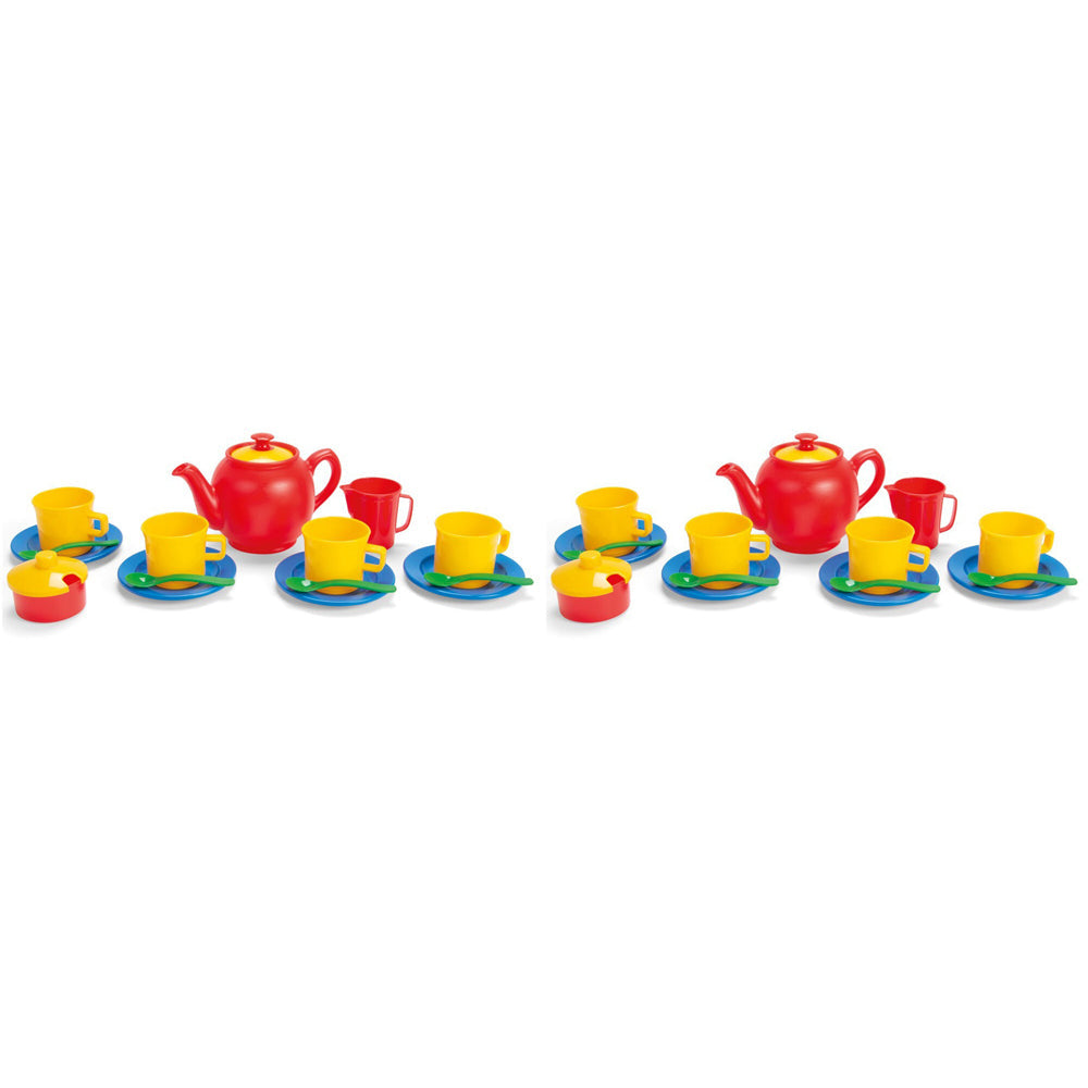 Dantoy 17pc Dantoy Classic Tea Kitchen Pretend Role Play Kids/Children Toy Set 2y+ (2 Pack)