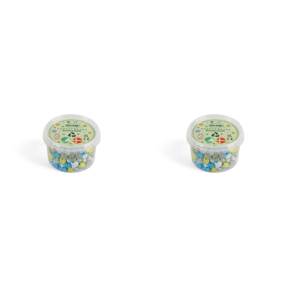 Dantoy 280pc Dantoy Plastic Beads Forest Colours Small Jewelry Making Kids 3y+ (2 Pack)