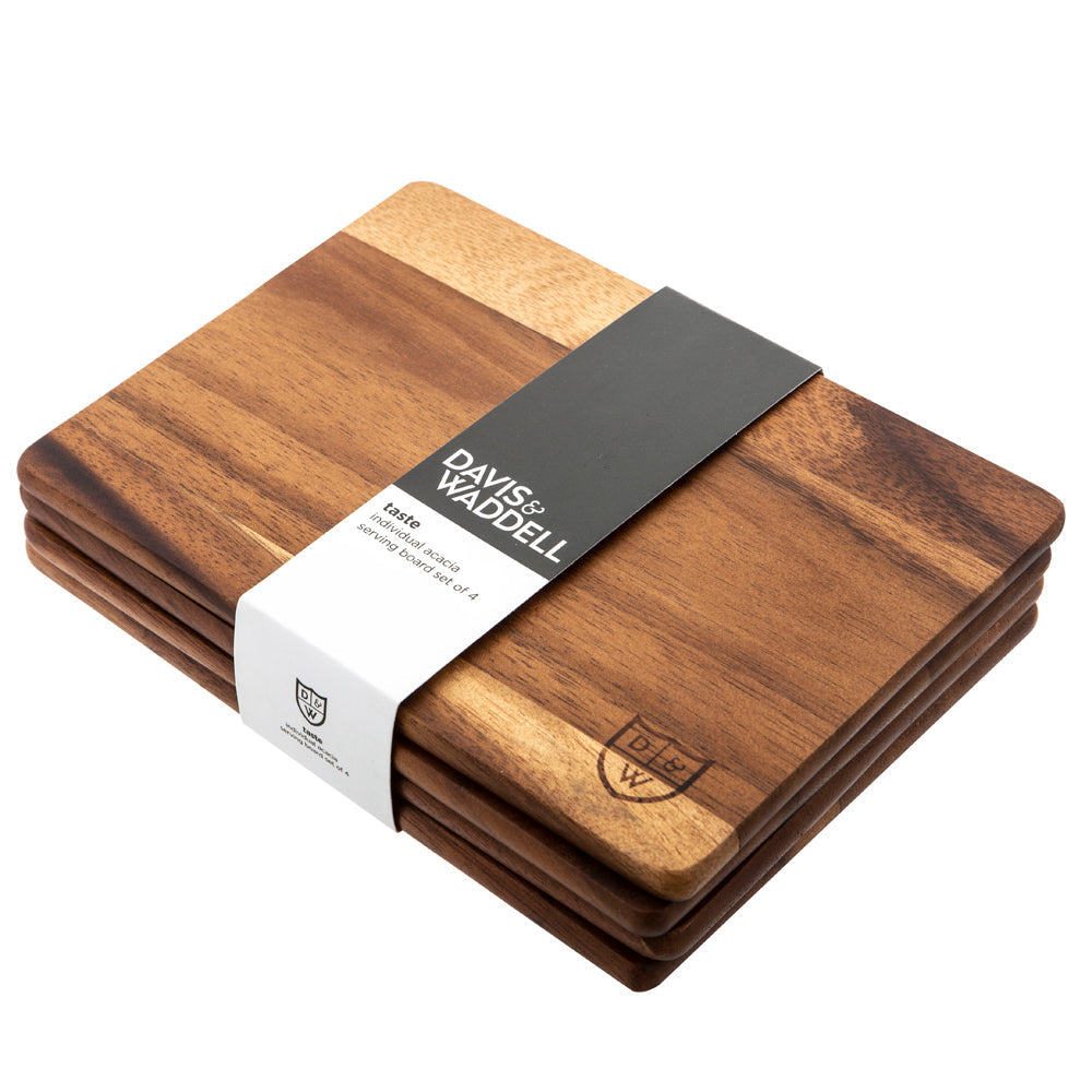 Davis & Waddell Acacia Wood Individual Serving Board Set 21x15cm Natural (4 Pieces) — image 4
