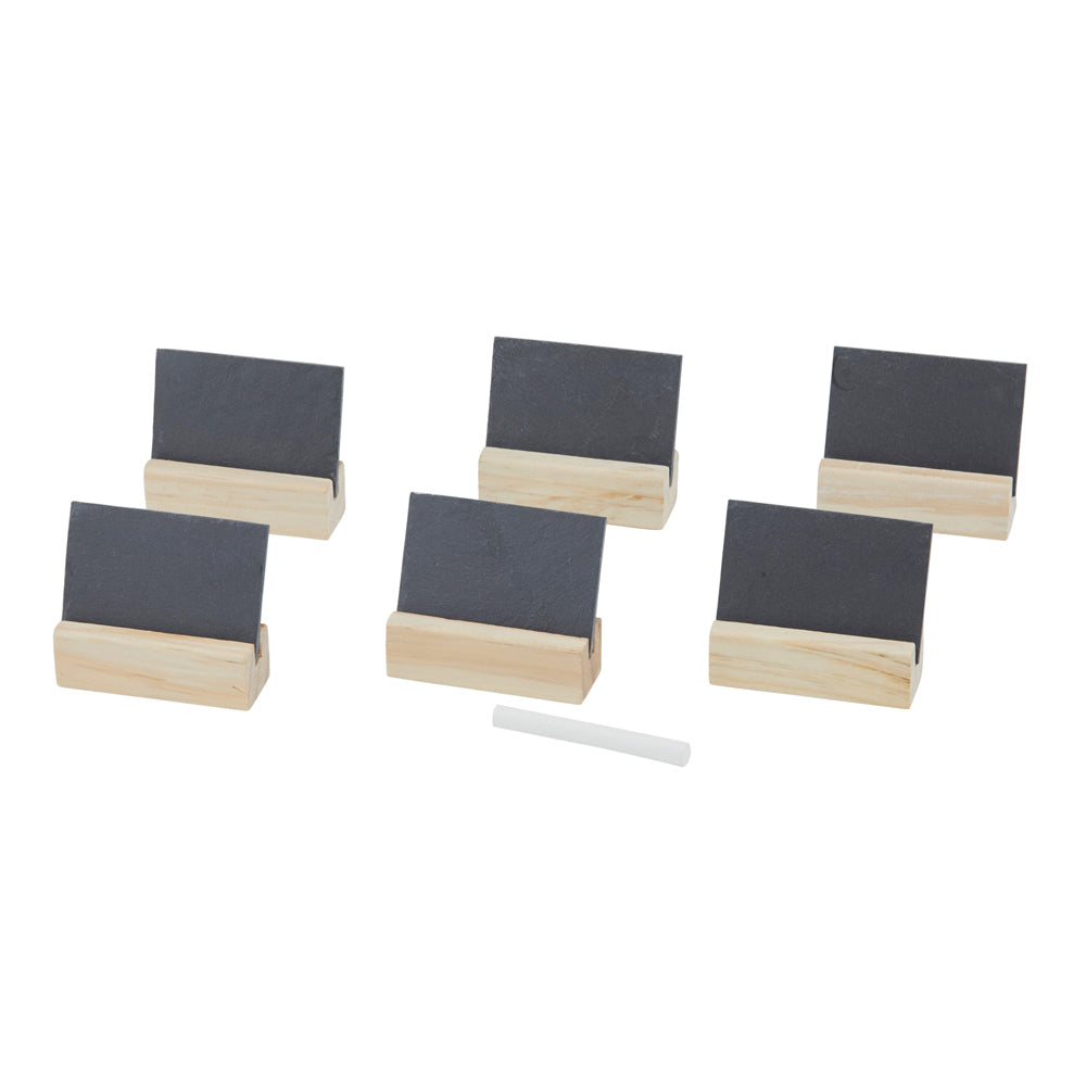 Davis & Waddell 7pc Davis & Waddell Slate w/ Wood Name Plate Board Set 8x7cm Multi-Coloured (2 Pack) — image 2