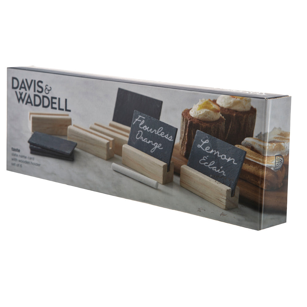Davis & Waddell 7pc Davis & Waddell Slate w/ Wood Name Plate Board Set 8x7cm Multi-Coloured (2 Pack) — image 5