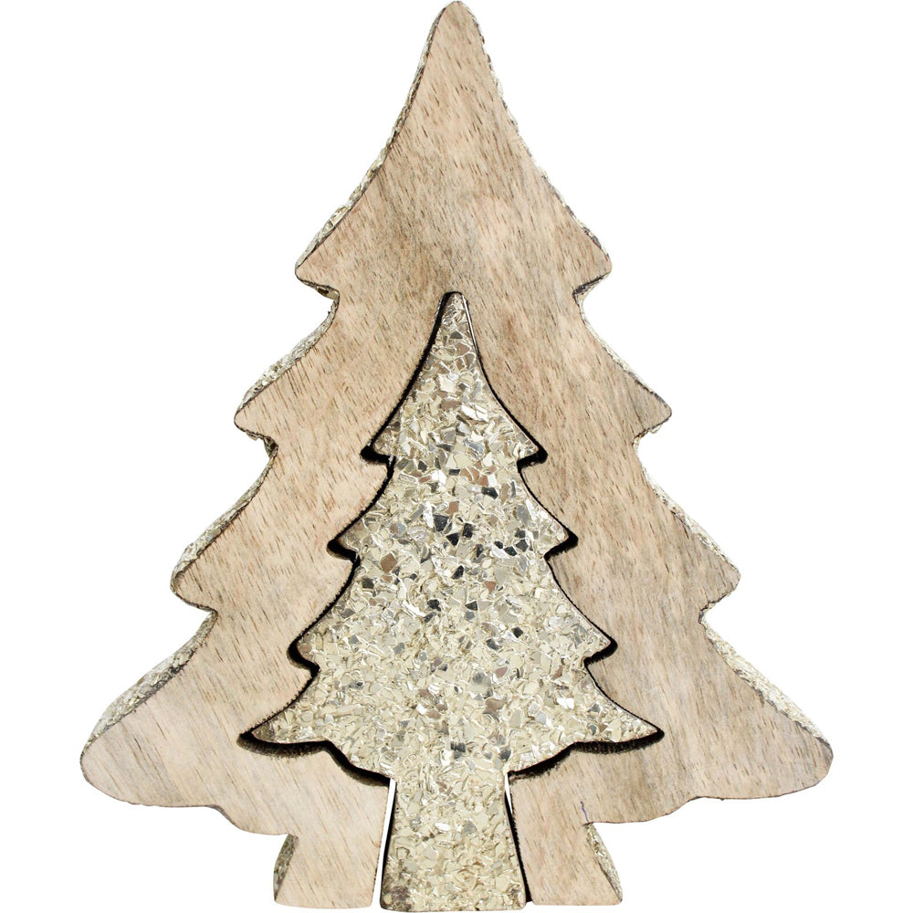 LVD 16x20cm Mango Wood Dual Champagne Tree Medium - Brown (2 Pack) — image 2