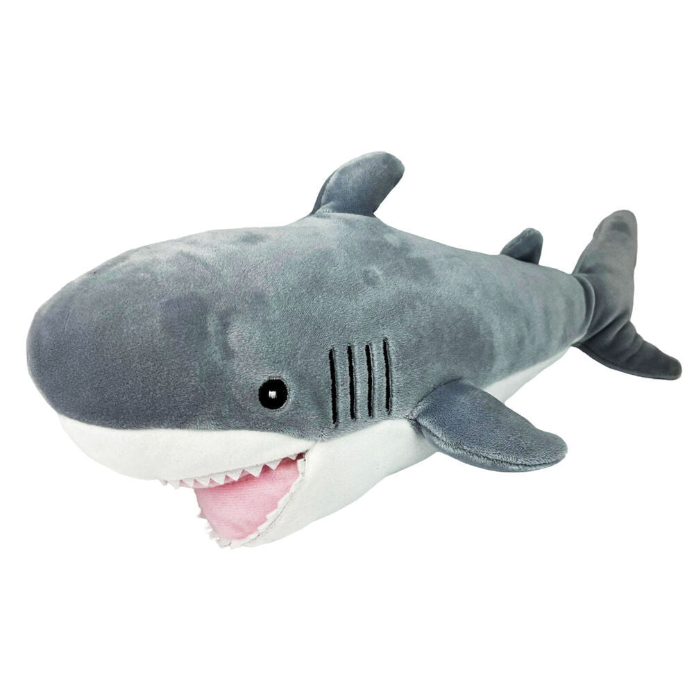 Momoko Shark Animal Stuffed Doll Kids Soft Plush Toy 36x10x13cm Small Grey (2 Pack) — image 2