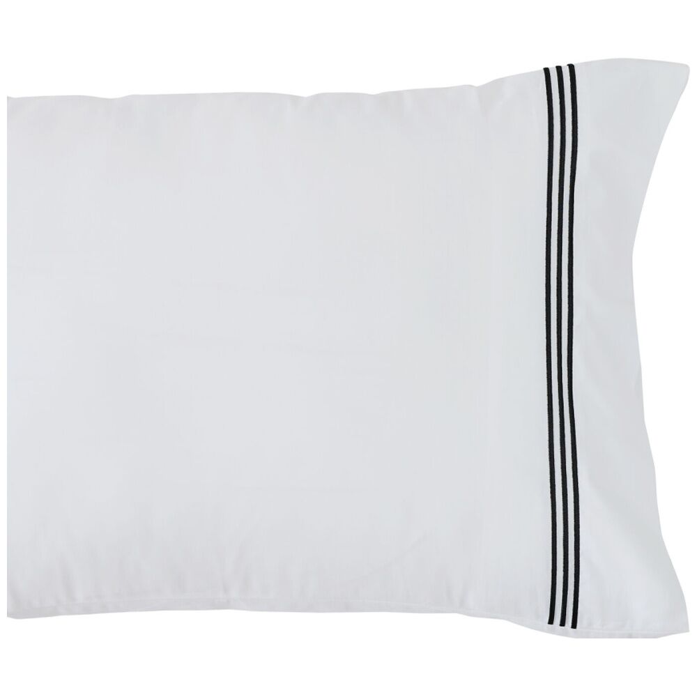 Grosvenor House 500TC Hotel Embroidered Standard Pillowcases White w/ Black (2 Pieces) — image 3