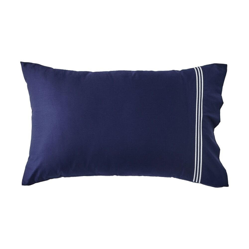 Grosvenor House 500TC Hotel Embroidered Standard Pillowcases Navy w/ White (2 Pieces) — image 2