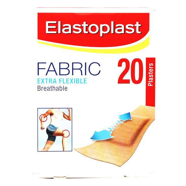 Elastoplast Fabric Bandaids Extra Flexible First Aid Wound Plaster (20 Pieces)