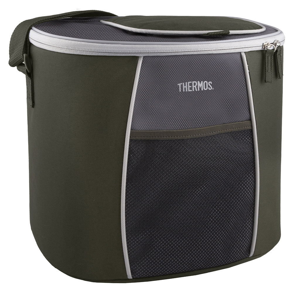 Thermos E5 Portable On The Go Insulating 24 Can Cooler w/LDPE Liner Grey/Green