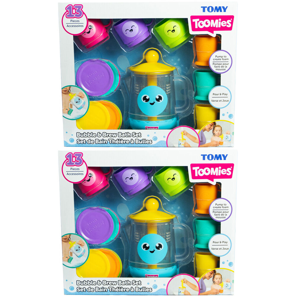 Toomies 13pc Toomies Bubble & Brew Deluxe Teatime Childrens Bath Toy Set 18m+ (2 Pack)