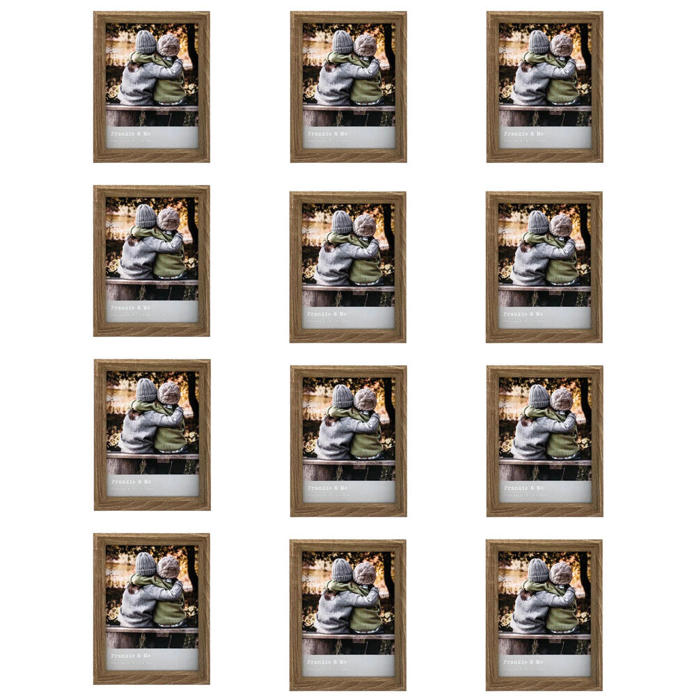 Frankie & ME Window Wooden 6x8'' Picture Frame Home/Office Photo Decor Oak (12 Pack)