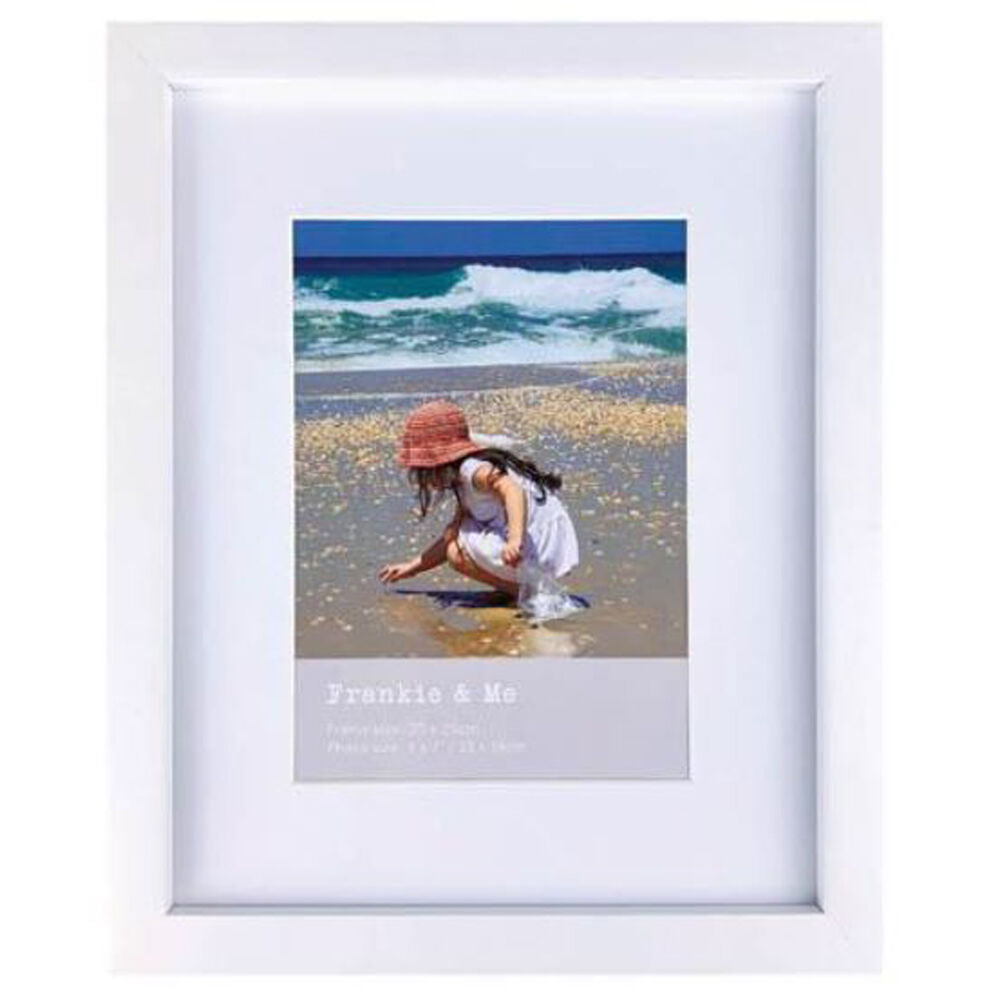 Frankie & ME Wooden Border 5x7'' Picture Frame Home/Office Photo Decor — White