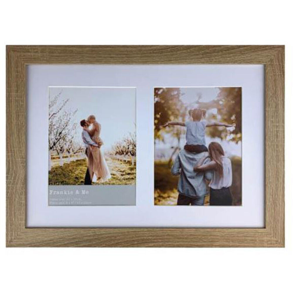 Frankie & ME Wooden Collage 6x8'' Double Picture Frame Home/Office Decor Oak (2 Pack) — image 2