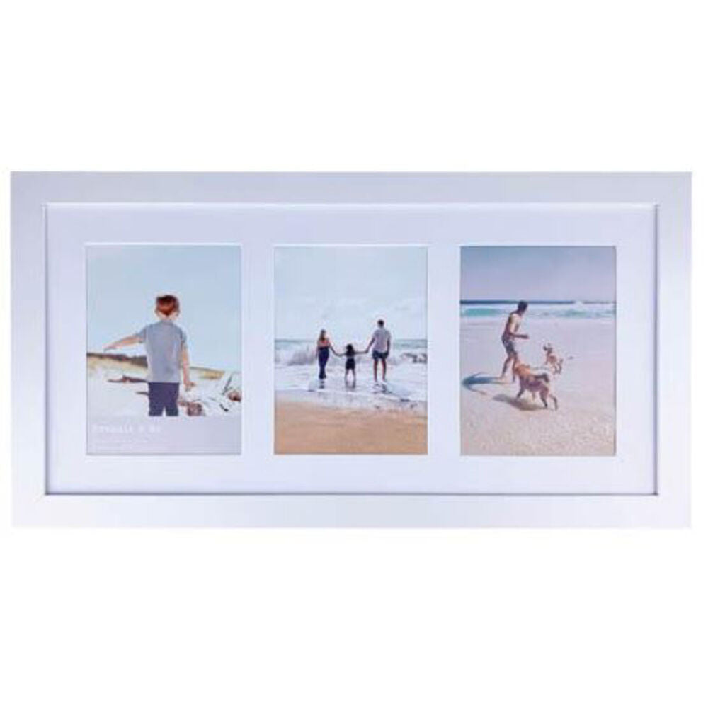 Frankie & ME Wooden Collage 6x8'' Triple Picture Frame Home/Office Decor — White