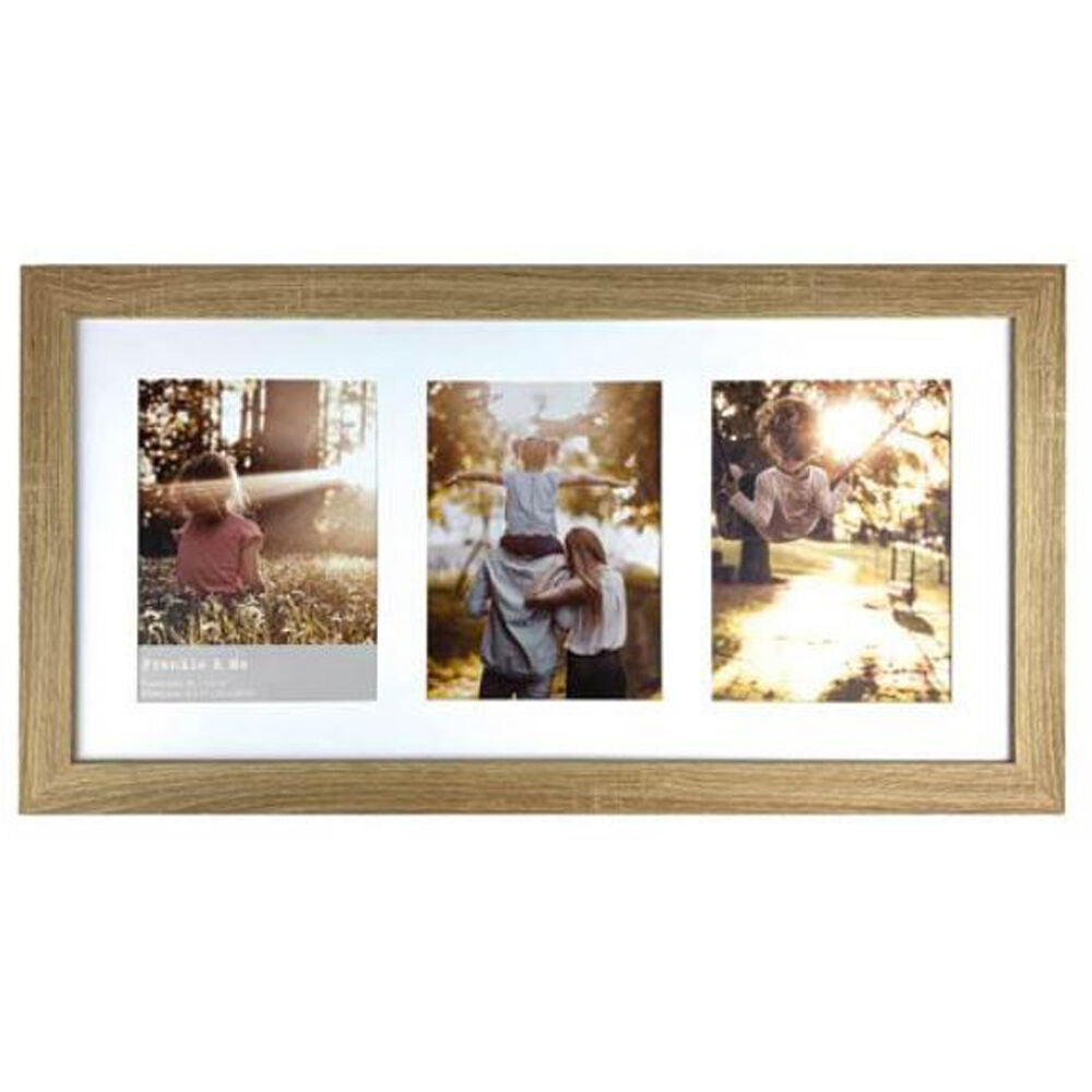 Frankie & ME Oak Wooden Collage 6x8'' Triple Picture Frame Home/Office Decor