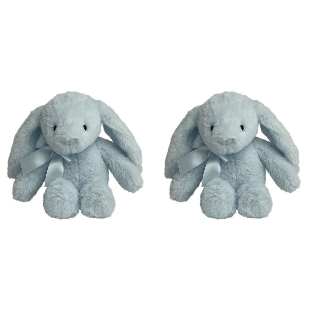 Momoko Bunny Stuffed Animal Kids/Children Soft Doll Plush Toy 25cm Blue (2 Pack)