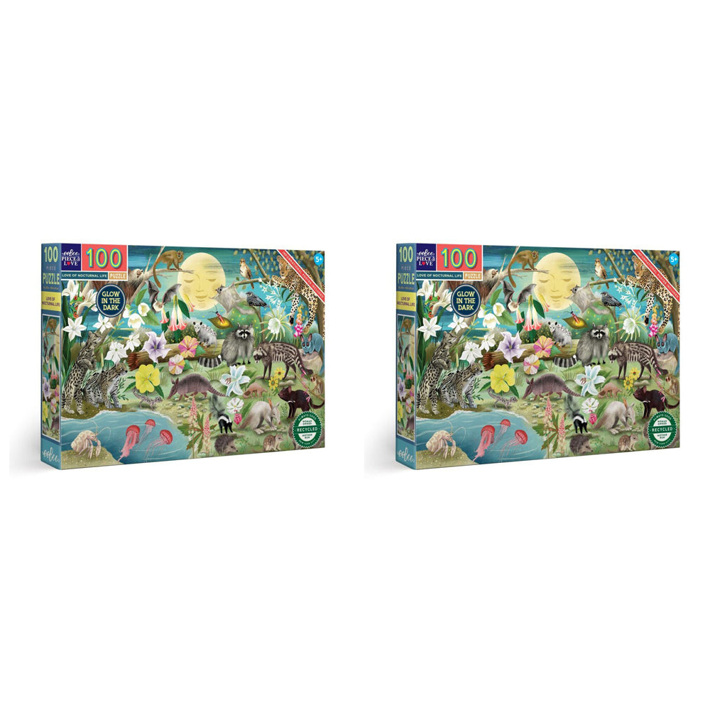 Eeboo 100pc eeBoo Jigsaw Puzzle Love of Nocturnal Life 61x40.6cm Learning Game 5+ (2 Pack)