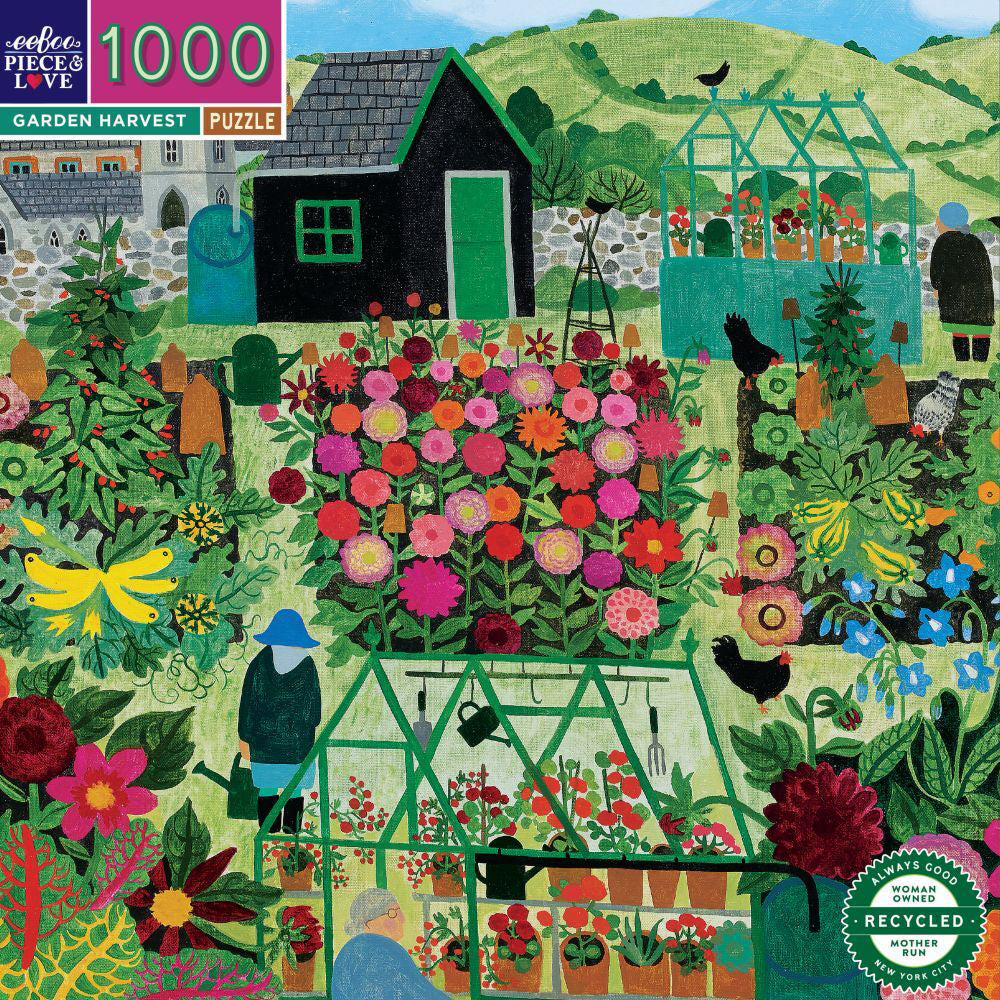 Eeboo Jigsaw Puzzle 58.4cm Educational Play Game Garden Harvest 14+ (1000 Pieces)
