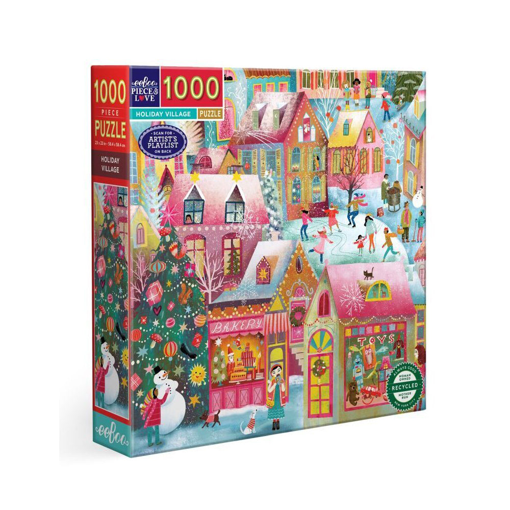 Eeboo Jigsaw Puzzle 58.4cm Educational Play Game Holiday Village 14+ (1000 Pieces)