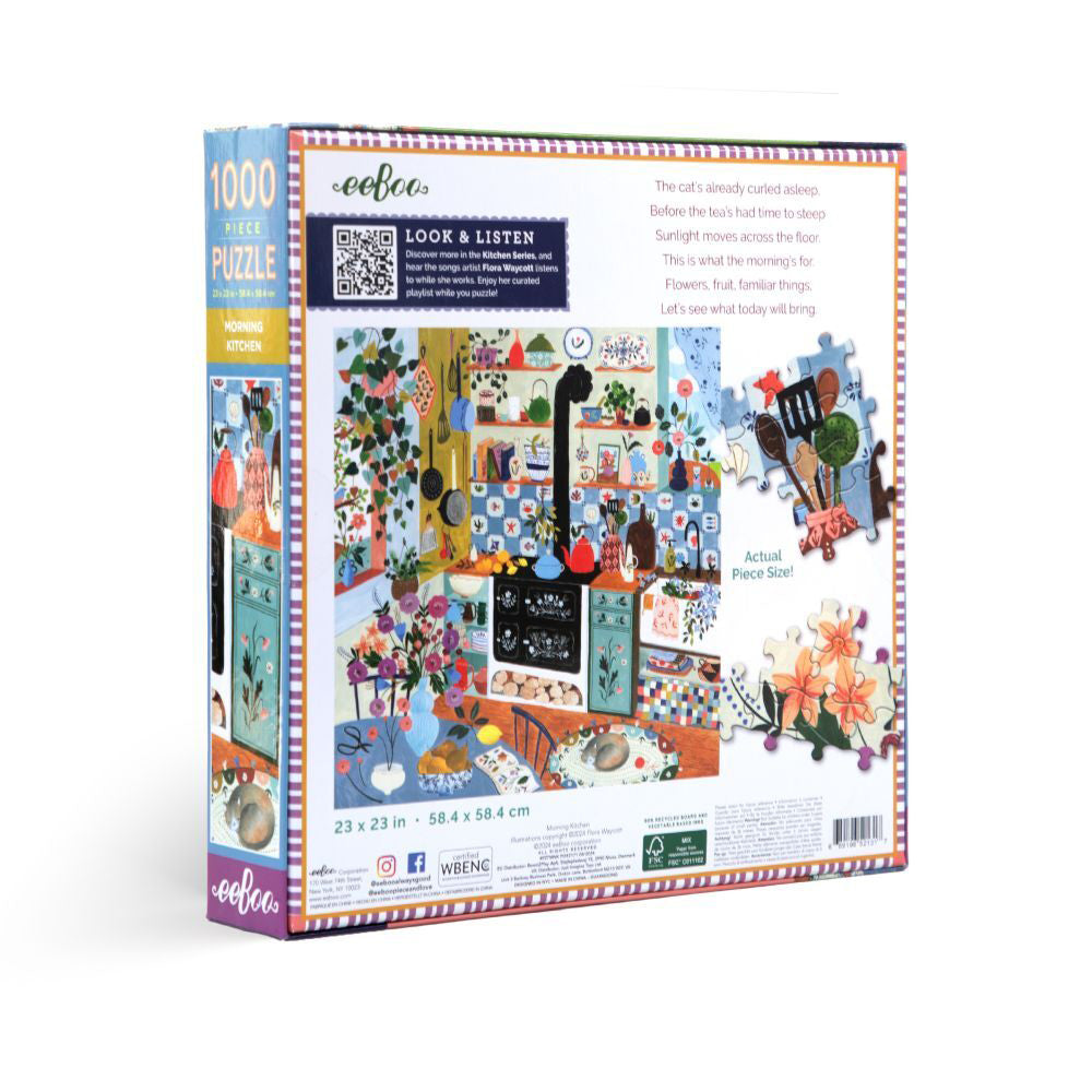 Eeboo Jigsaw Puzzle 58.4cm Educational Play Game Morning Kitchen 14+ (1000 Pieces) — image 2
