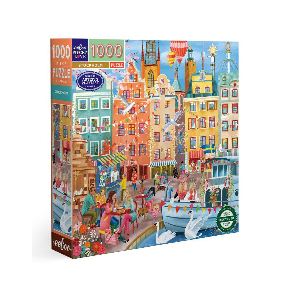 Eeboo Jigsaw Puzzle 58.4cm Educational Play Fun Game Stockholm 14+ (1000 Pieces)