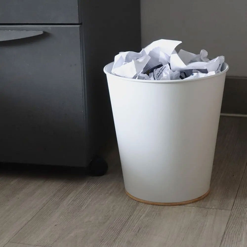 Eco Basics Compact Versatile Waste Paper Rubbish Disposal Bin 5L - White — image 3