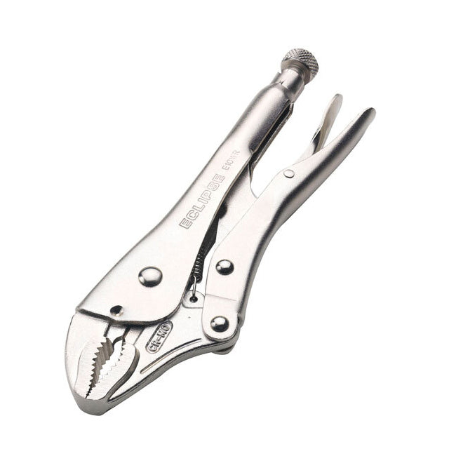 Eclipse Pro Tools Steel Clamp Locking Plier Curved Jaw w/ Cutter 250mm Silver