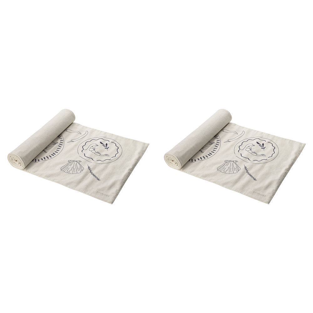 Ecology Cotton/Linen Tableware Dining Feast Tablecloth Runner 180cm Flax (2 Pack)