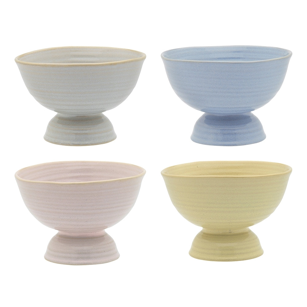 Ecology Ottawa Stoneware Icecream Coupe 13cm Oyster/Blue/Blush & Lemon (4 Pieces)