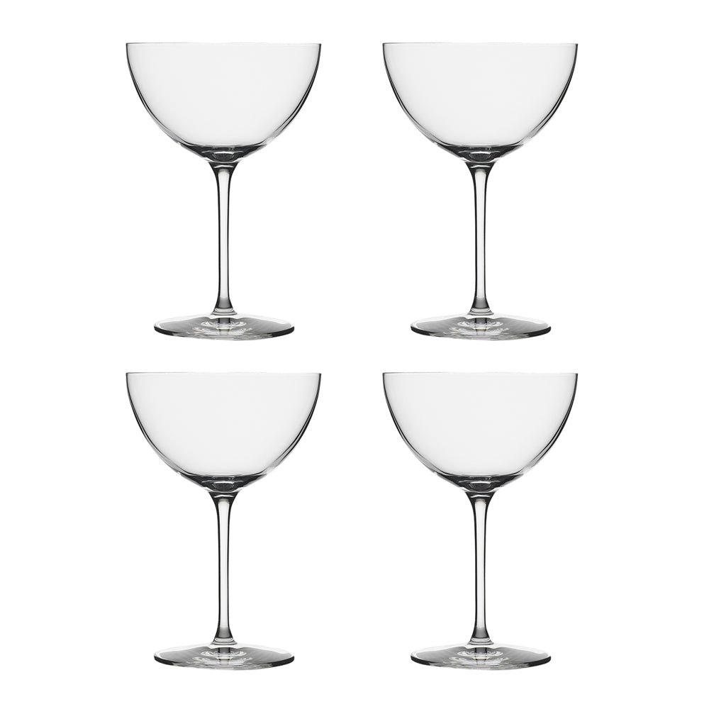 Ecology 245ml Crystalline Glass Classic Champ Saucer Drinking Cup Clear (4 Pieces)