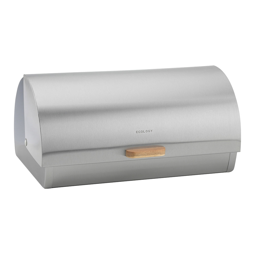 Ecology Provisions 18cm Stainless Steel/Acacia Bread Bin Storage Container SLV