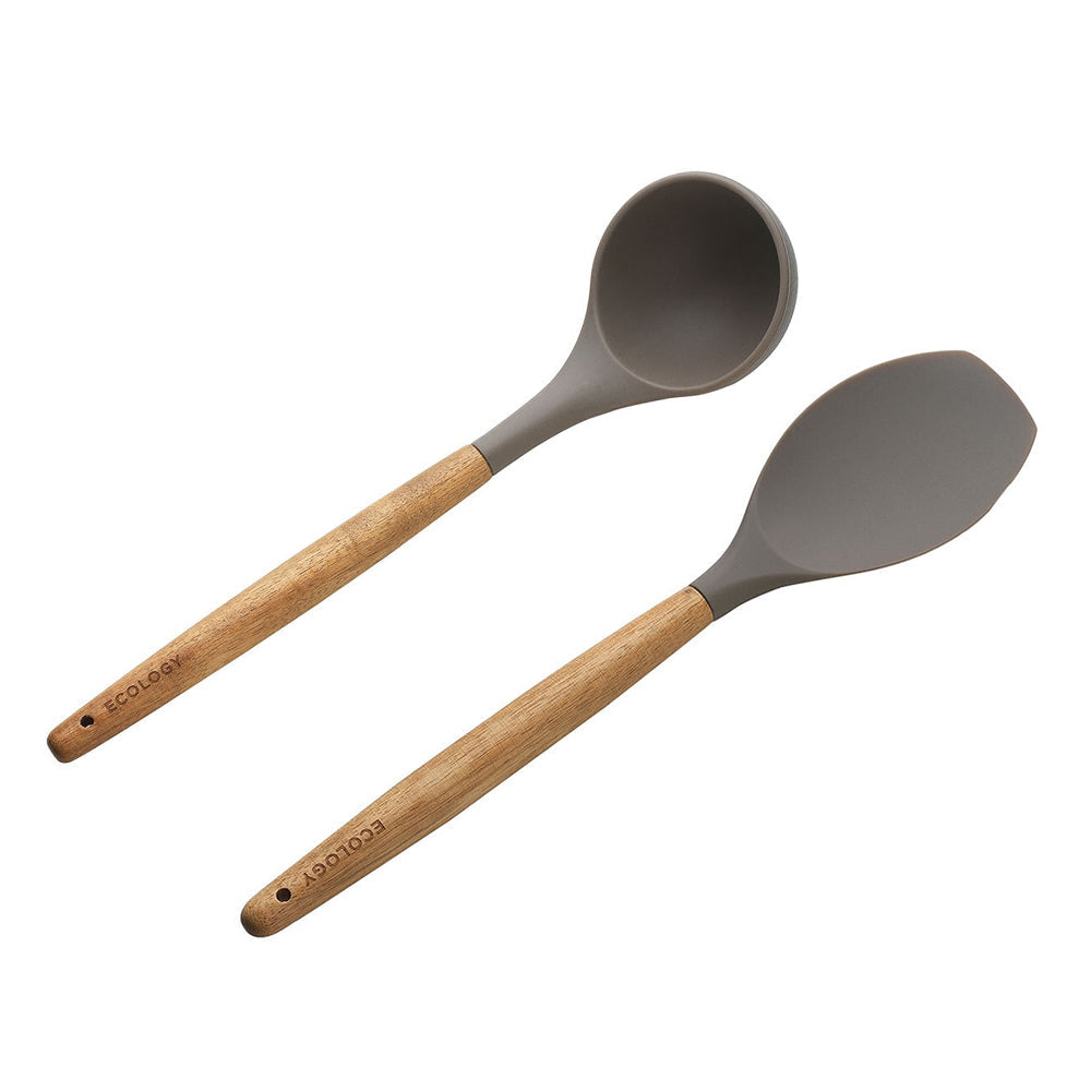 Ecology Provisions Acacia Silicone Soup Ladle & Spatula Combo