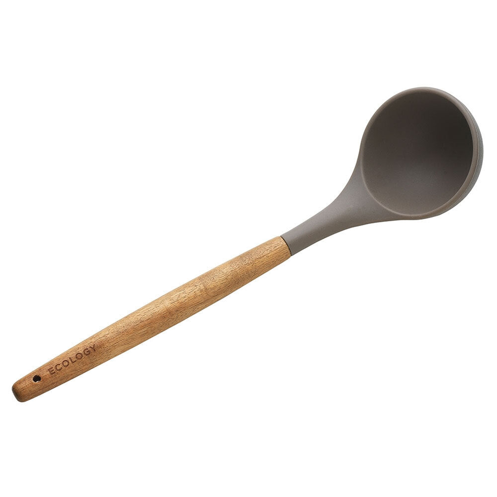 Ecology Acacia 32cm Wood Silicone Ladle Kitchen Food Cooking Utensil Grey/Brown
