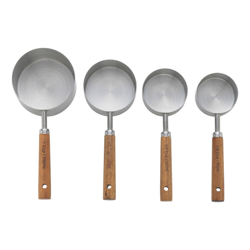 Ecology Provisions Stainless Steel Measuring Cups Set Wooden Handle (4 Pieces) — image 2