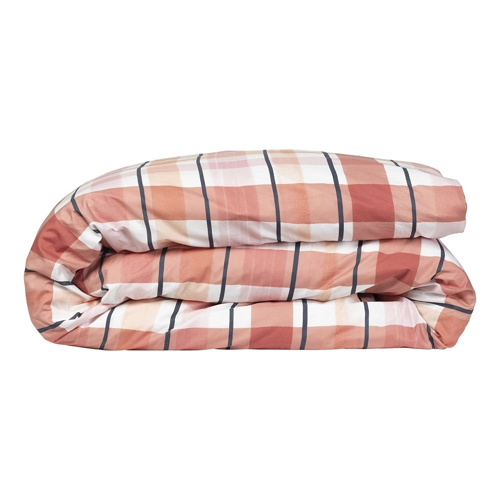 Ecology Isla Quilt Cover Clay/Pink Home Bedding Organic Cotton — King
