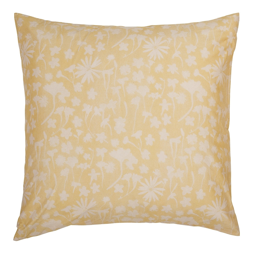 Ecology Solaris Size 65 x 65cm Euro Pillowcase Blush/Lemon Bedding Cotton